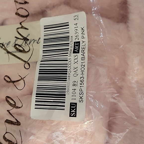 For Love And Lemons Barely Pink Faux Mohair Cropped Sweater - Picture 5 of 6